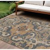 HomeRoots 9' X 12' Terra Cotta And Charcoal Damask Washable Indoor Outdoor Area Rug - 2 of 4