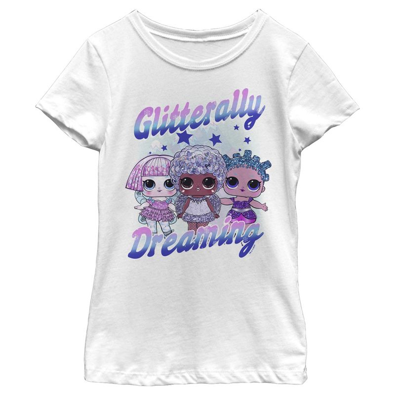 Girl's L.O.L Surprise Glitterally Dreaming Crew T-Shirt, 1 of 5