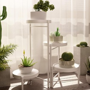 Indoor Metal Tiered Plant Stands, Folding Flower Display Holders Rack Shelf for Corner, Porch, Garden, Balcony, Living Room - 1 of 3