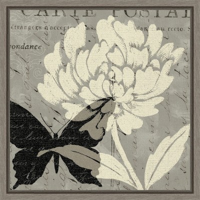 Amanti Art Natural Prints I (floral butterfly) by Daphne Brissonnet Canvas Wall Art Print Framed 16-in. x 16-in.