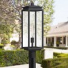 Possini Euro Design Atkins 23 1/4" High Modern Outdoor Post Light Fixture Pole Porch Edison Bulb Matte Black Die Cast Metal Clear Glass Shade - 2 of 4