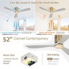 Sofucor 52'' Ceiling Fan Without Lights Modern Flush Mount Ceiling Fan No Light with Remote Control 3 Wood Blades for Bedroom/Farmhouse/Patio/Indoor - 2 of 4