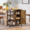 Yaheetech Storage Kitchen Cart on Wheels for Kitchen Living Room Bathroom, Rustic Brown - 2 of 4