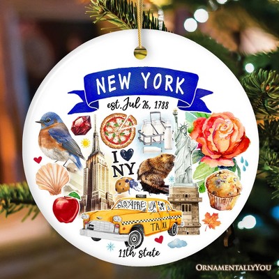 Artistic New York State Themes and Landmarks Christmas Ornament| OrnamentallyYou