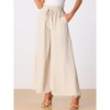 Allegra K Women's Casual High Waist Drawstring Loose Fit Pocket Wide Leg Pants - 2 of 4