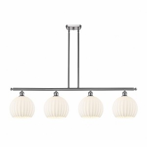 White Venetian - 4 Light Stem Hung Island In Modern Style-12.25 Inches Tall and 48.25 Inches Wide - 1 of 1
