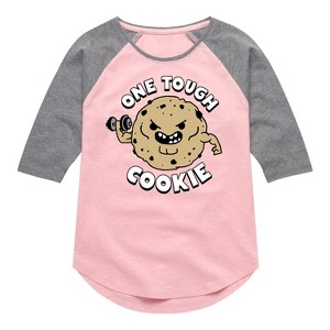 Girls' - Instant Message - One Tough Cookie Shirt Tail Raglan Graphic T-shirt - 1 of 4