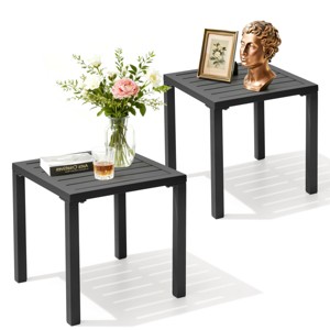 Crestlive Products Aluminum Outdoor Side Table Pool Lounge Chair Side Table Weather Resistant Small Square Coffee End Table - 1 of 4
