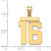 Black Bow Jewelry 14k Yellow Gold, Athletic Collection, Large Polished Number 16 Pendant - 2 of 3