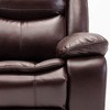 Breathable Leather Manual Recliner Chair with Pillow Armrests and Pocket Spring Seat for Living Room - 2 of 4