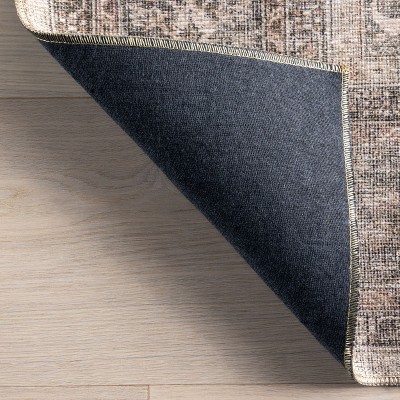 Hillstone Dark Beige Rectangular Synthetic Medallion Area Rug