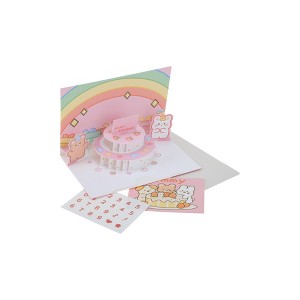 Unique Bargains Greeting Card Rose Series Bouquet Paper 6.3"x4.3"x0.4" 1 Pc - 1 of 4