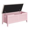 39.4” Wooden Chest Storage Box with 2 Safety Hinges, Entryway Benches with Flip-Top, Large Trunk for Living Room, - 4 of 4