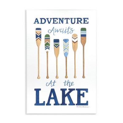 Stupell Industries Adventure Awaits At Lake Oars Phrase Wall Plaque Art