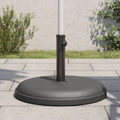 vidaXL Parasol Base Black Plastic and concrete base, iron tube Universal