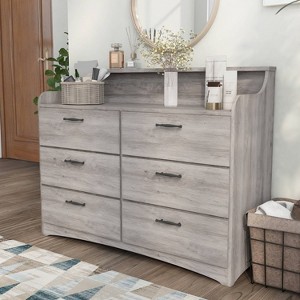 miBasics Dovecalm Transitional 6 Drawer Dresser with Shelf - 1 of 4