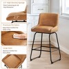 Arceso Swivel Bar Stools Set of 3, 26 Inch Upholstered Barstools with Backs, Modern Faux Leather Counter Height Bar Stool , Brown Counter Stools - 4 of 4
