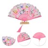 Unique Bargains Rose Print with Tassel Folding Fan 1 Pc - 3 of 4
