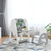 Infans 2 in 1 Kids Easel Desk Chair Set Book Rack Adjustable Art Painting Board Gray - 2 of 4