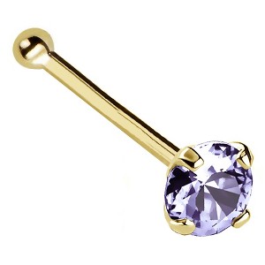 Jewelry Avalanche 22G 14K Gold Ball-end Nose Stud with Tanzanite Gemstone - 1 of 2
