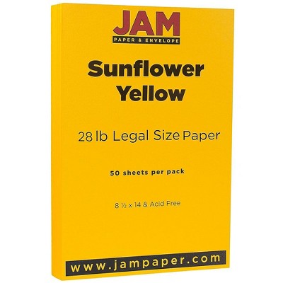 JAM Paper Legal Matte 80lb Colored Cardstock 8.5x14 Coverstock Sunflower YW 16729352