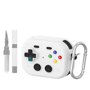 HTUTWOO Suitable for AirPods Pro 2 Case, Retro Game Console Design with Secure Lock Clip & Keychain, Hard PC Protective Cover for Teens & Adults - 1 of 4