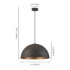 Rennnsan Therryn 19" W 1 - Light Gold Foiled Distressed Metal Modern Dimmable Oversize Flush Mount in Dark Brown - 3 of 4