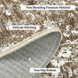 Large Washable Area Rug Non-Slip Non-Shedding Faux Wool Vintage Rug for Living Room, Farmhouse, Dining Room, Indoor - 1 of 4