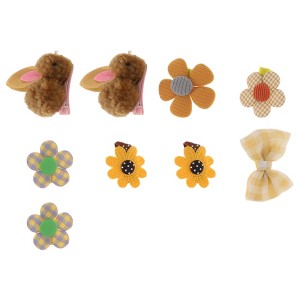 Unique Bargains Girl's Fashion Cute Rabbit Hair Clips 9 Pcs - 1 of 3