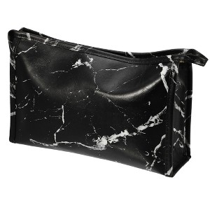 Unique Bargains Makeup Bag Cosmetic Travel Bag Make Up Brush Organizer Bag Marble Makeup Storage Toiletry Bag for Women 9"x3"x6" 1 Pcs - 1 of 4