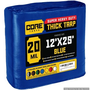Core Tarps Heavy Duty 20 Mil Tarp Cover, UV Resistant, Rip Proof for Roof, Camping, Patio, Pool, Boat - 1 of 4