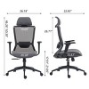 Ergonomic High Back Mesh Office Chair with Dynamic Lumbar Support, Adjustable Headrest for Home Office, Comfortable Desk Chair - Cuddlewood - 4 of 4