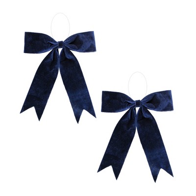 Navy Blue Holiday Bow (Set of 2)