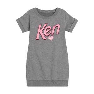 - Barbie - Ken Hearts Barbie Graphic Short Sleeve Fleece Dress - 1 of 3