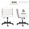Erommy Criss Cross Chair, Premium Flannel Fabric Padded Armless Wide Seat, Adjustable Home Office Chair with 360° Wheels - 2 of 4