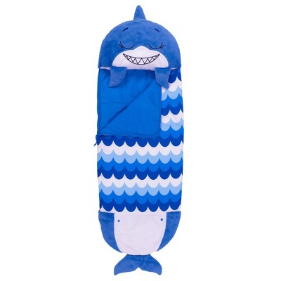 Happy Nappers: Pillow & Sleepy Sack: Large - Blue Shark - 66 x 30", 2-In-1: Plush Animal Opens Into Sleeping Bag, Soft Play & Nap Character, Kids 7+