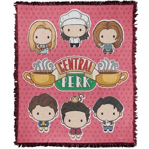 Friends Chibi Central Perk Blanket 50"x60" Woven Tapestry - 1 of 4