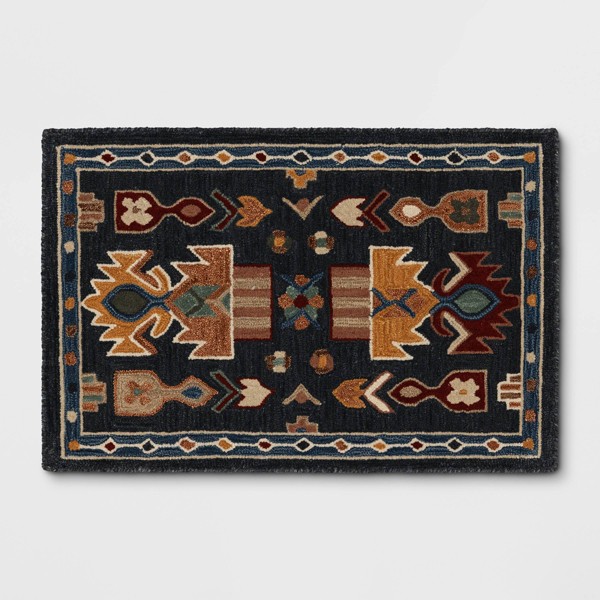 Tapete acento de lana global de 2'x3' en azul - Threshold™