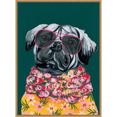 Amanti Art 28"x38" Smug Pug by Yvette St. Amant Framed Canvas Wall Art