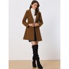 INSPIRE CHIC Women's Single Breasted Long Peter Pan Collar Vintage Winter Overcoat - 3 of 4