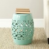 Circle Lattice Ceramic Garden Stool  - Safavieh - image 2 of 3