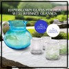 Artland Iris 90oz Hand Blown Pitcher & Set of 4 14oz DOF Glasses, Lead-Free Bubble Shape Glassware for Stylish Serving and Dining - 2 of 4