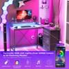 L Shaped Desk with Power Outlets & LED Lights, Computer Desk with Drawers & Shelves, Corner Desk Gaming Desk Home Office Desk - 4 of 4