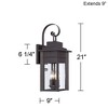 Franklin Iron Works Bransford Mission Outdoor Wall Light Fixture Black Specked Gray 21" Clear Glass for Post Exterior Barn Deck House Porch Yard Patio - 4 of 4