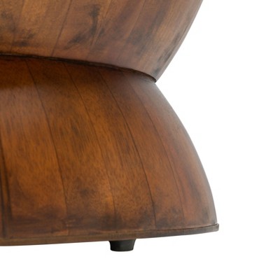 Alecto Brown Solid Wood Round Coffee Table