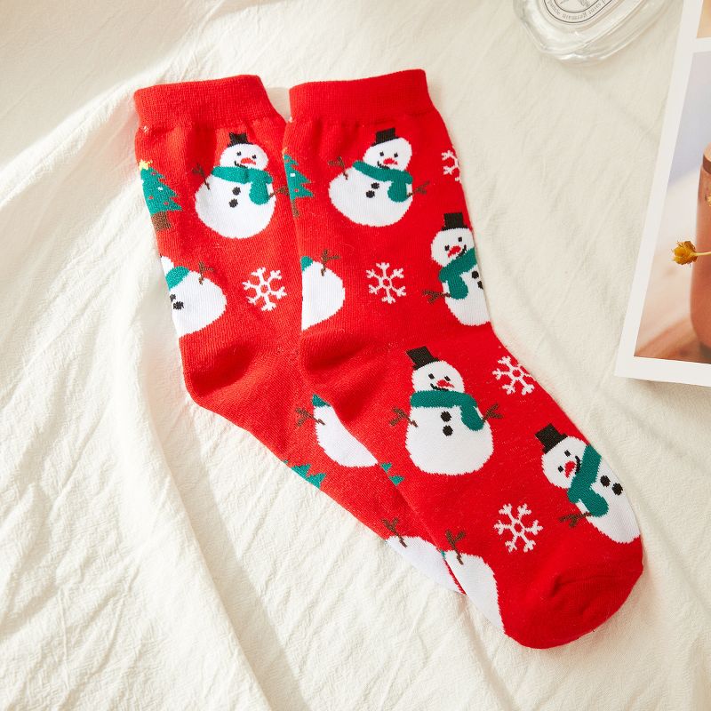 Women's Snowman Print Crew Socks 1 Pack - Cupshe, 3 of 4