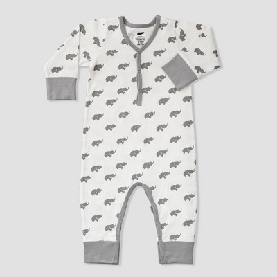 Layette by Monica + Andy Baby Elephant Print Romper - Gray 12-18M