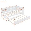 Daybed with Twin Trundle, Wooden Day Bed Pull Out with USB Ports and Storage Shelf, Twin Size Frame for Kids or Guests-Maison Boucle - 4 of 4