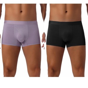 INSPIRE CHIC Men's 2 Pack Underwear Soft Solid Color Regular Fit Boxer Briefs - 1 of 4