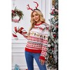 Coolmee Women's Ugly Christmas Sweater Christmas Long Sleeve Crewneck Xmas Button Down Knit Sweaters - 3 of 4